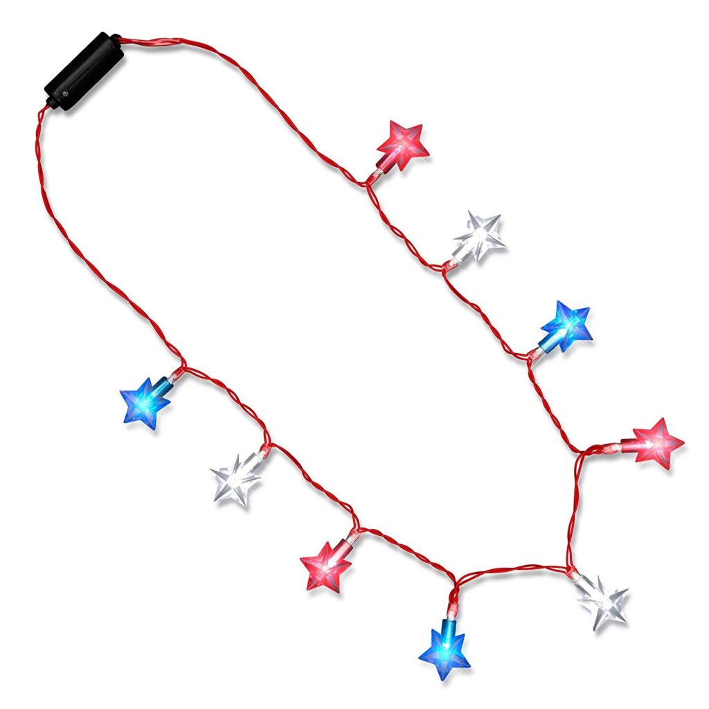 Patriotic Star String Lights Necklace Best Glowing Party Supplies