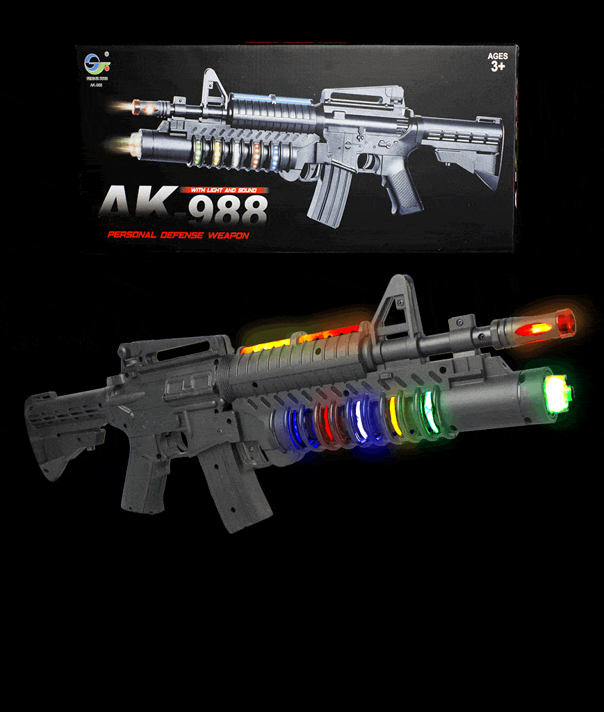 LED Light Up Multicolor Super AK 988 Toy Gun Light Up Toy Guns