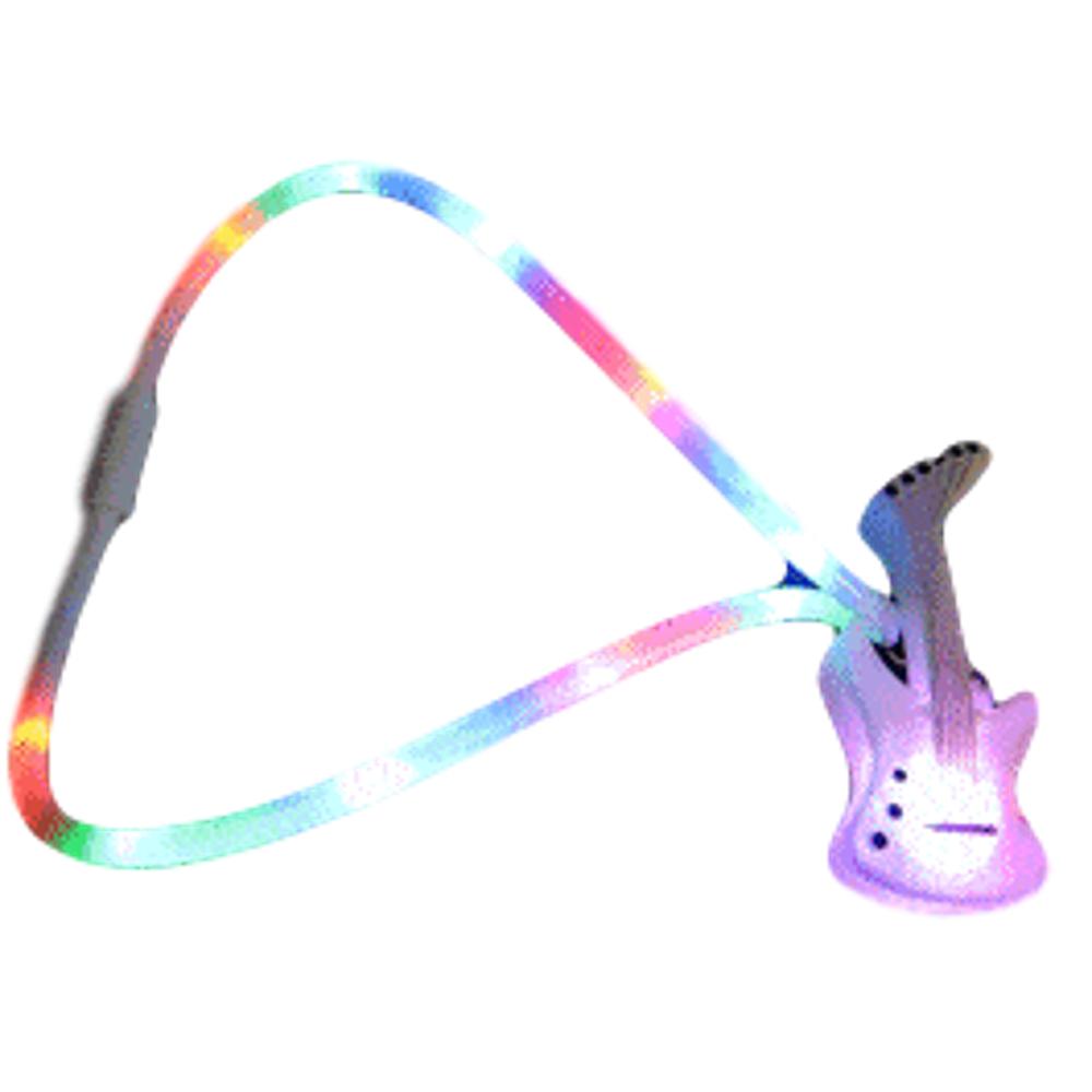 Flashing Guitar CHARM Necklace with Lightup Lanyard