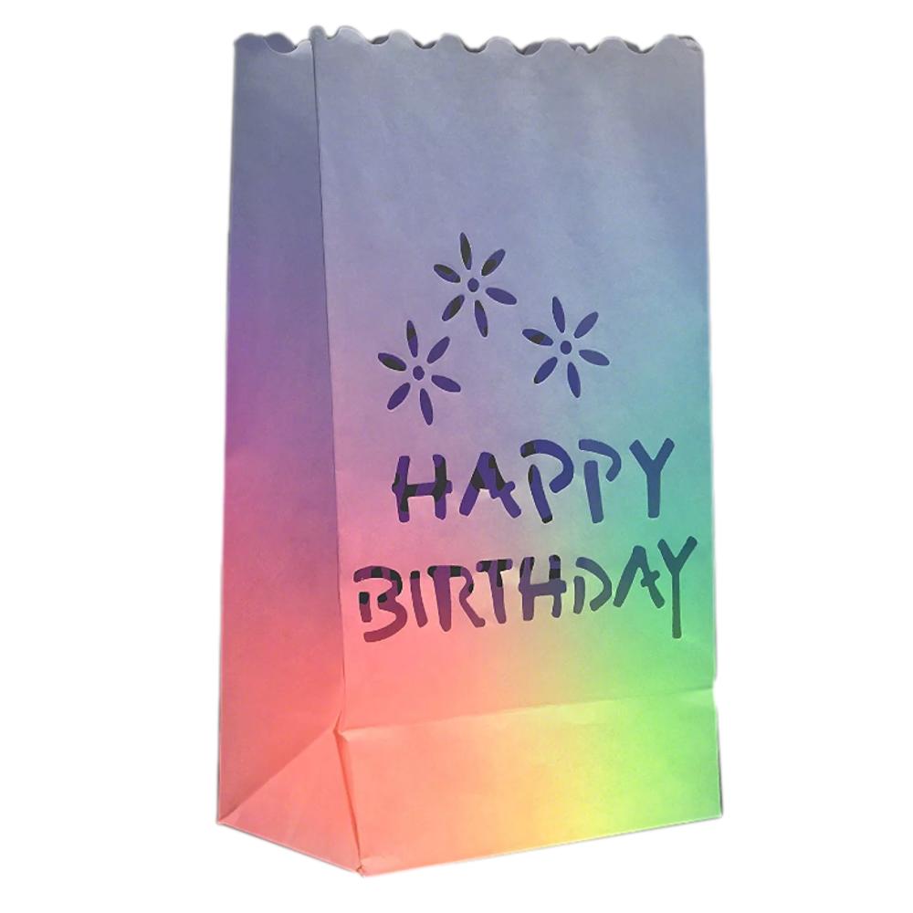 Luminary Bags with Happy Birthday Design
