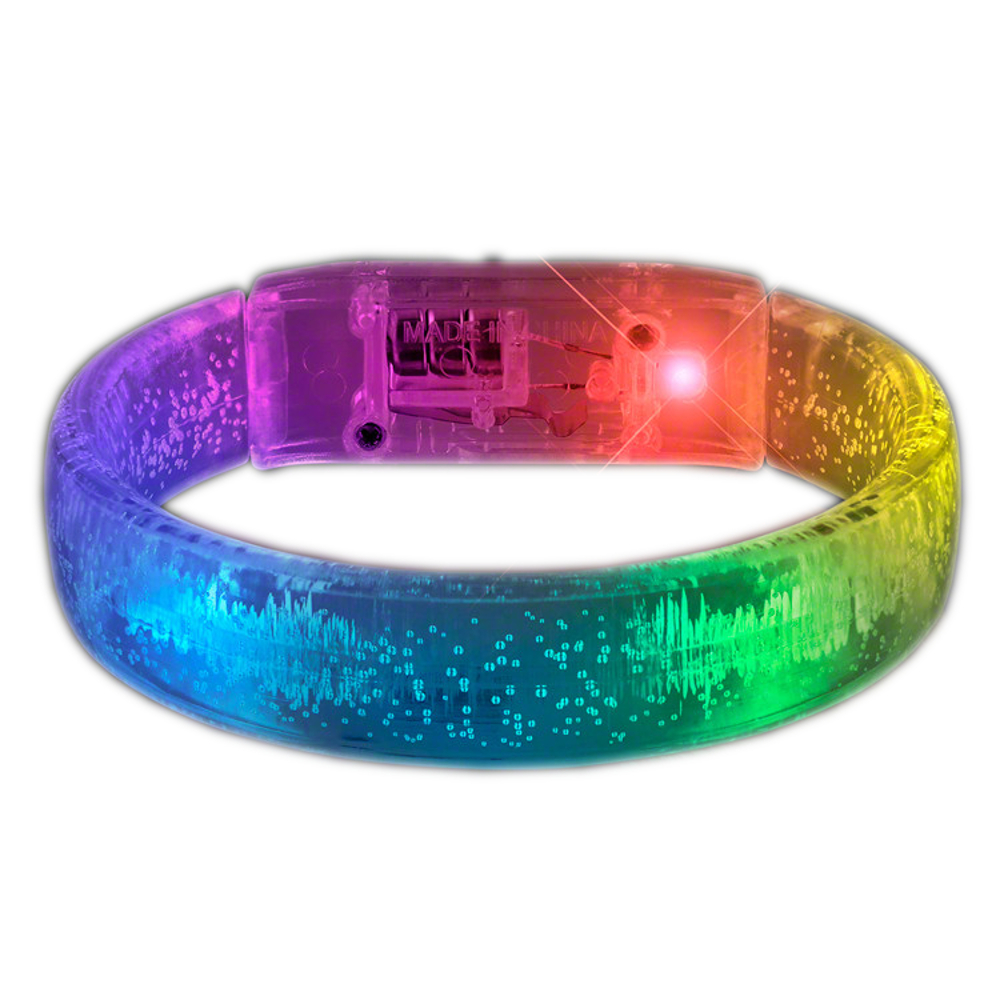 Light Up Acrylic Bubble BANGLE Flashing Bracelet Multicolor