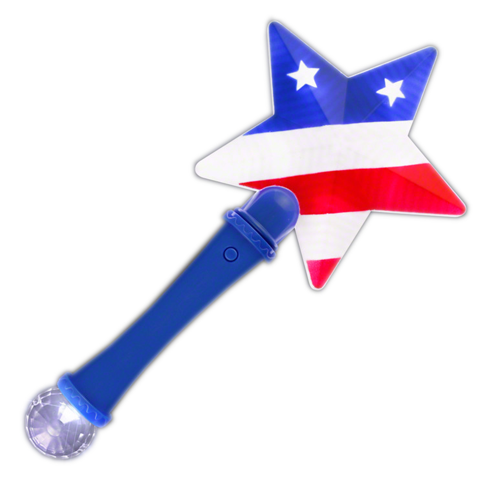 Light Up Patriotic US FLAG Prism Wand Fourth of July
