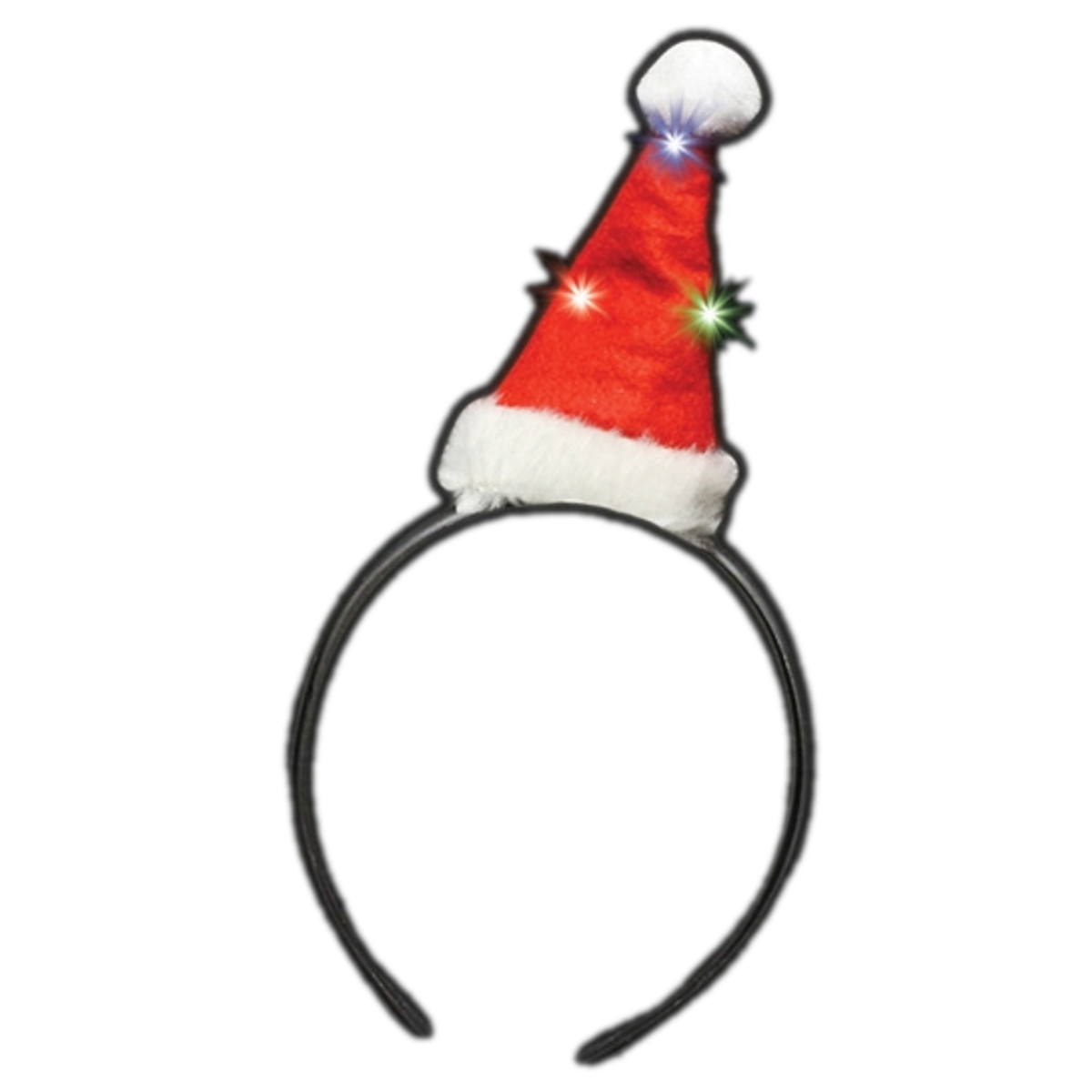 Flashing Mini Santa HAT Light Up Headband