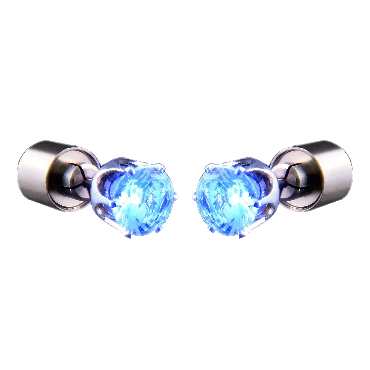 LED Faux DIAMOND Pierced Earrings Blue