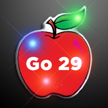 "Go 29" Apple Custom  Flashing Blinky Light Pins