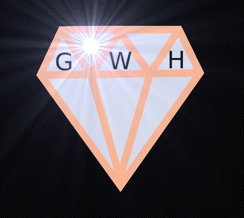 "GWH" Diamond Custom Flashing Blinky Light Pin