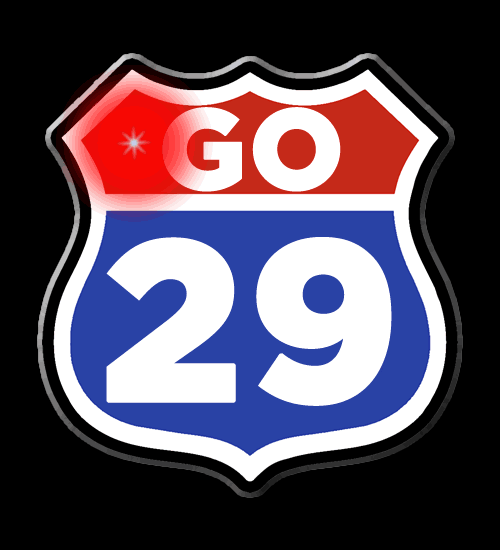 "Go 29" Route 66 Custom Flashing Blinky Light Lapel Pins