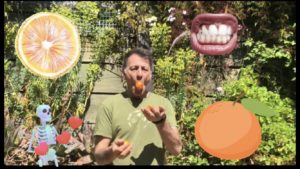 Magic Matt Juggles “Cuties” Clementine Oranges with his Hands and Mouth
