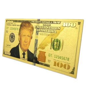 Refrigerator MAGA Magnet 24K $100 Donald Trump Gold Plated Bank Note