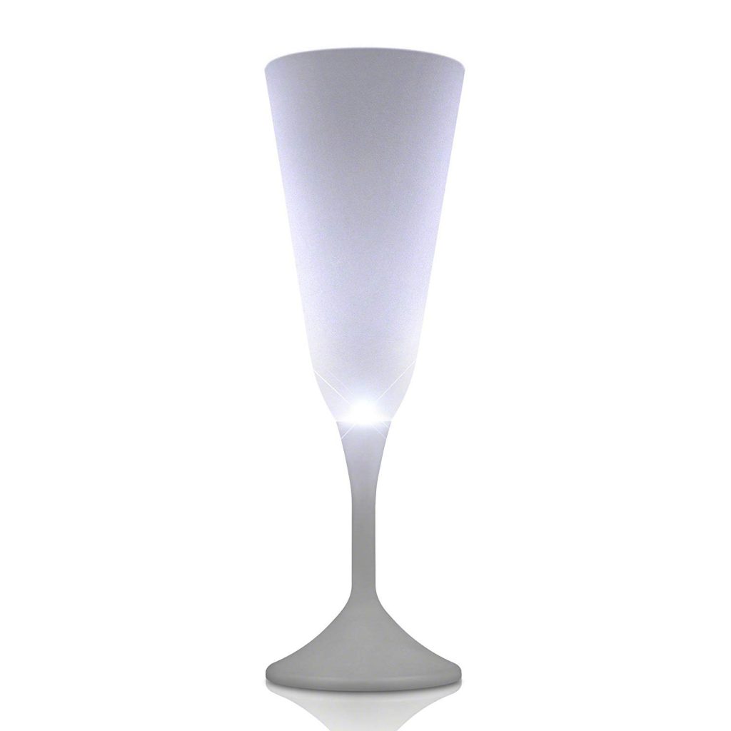 Steady White LED Champagne Wine Glass