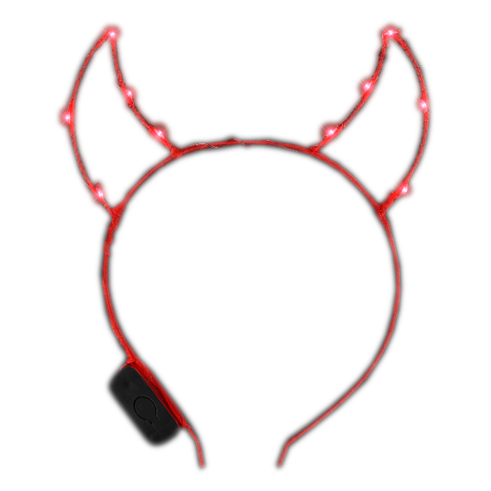 Light Up Devil Horn Starlight Red Headband for Halloween