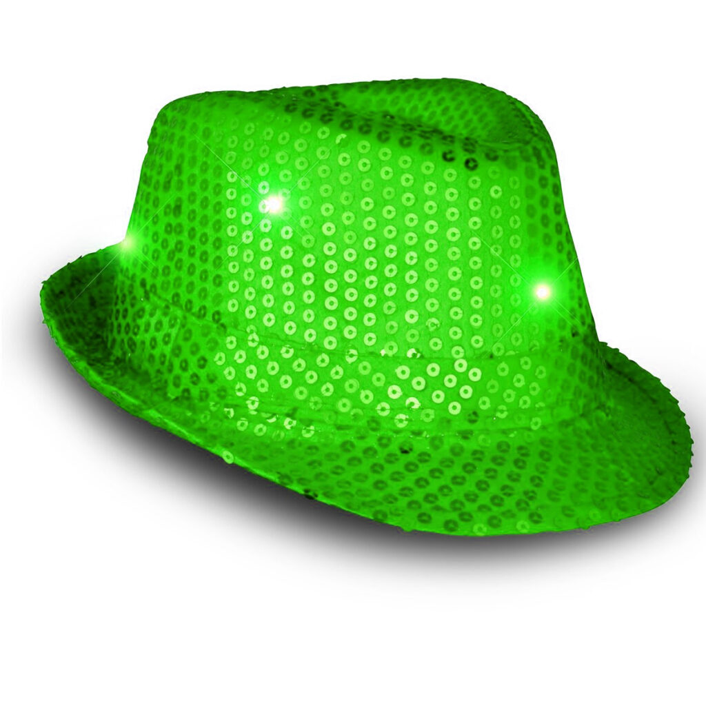 lumistick led flashing sequined fedora blinking party hat