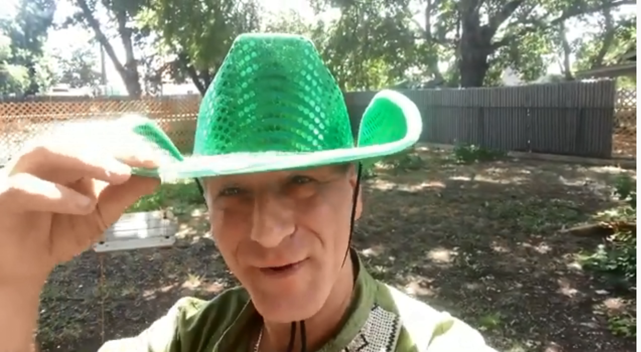 Blinkee.com Flashing Light up Green Sequin Cowboy Hat