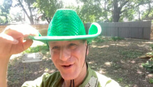 LED Flashing Cowboy Hat With Green Sequins