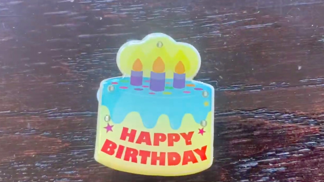 Birthday Cake Flashing Body Light Lapel Pins