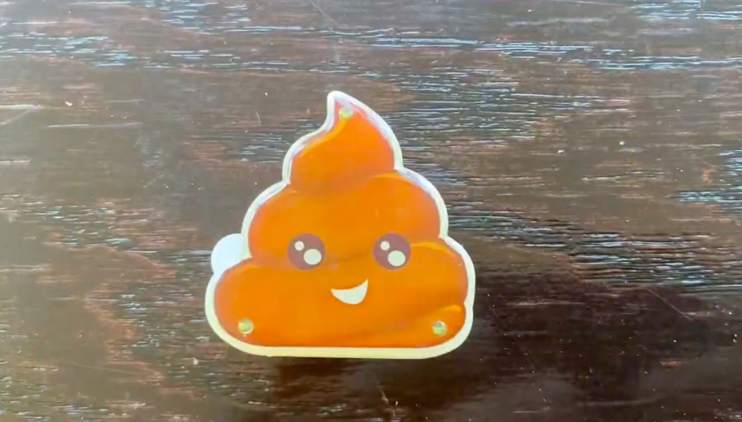 Happy Poop Swirl Emoji Flashing Body Light Lapel Pins