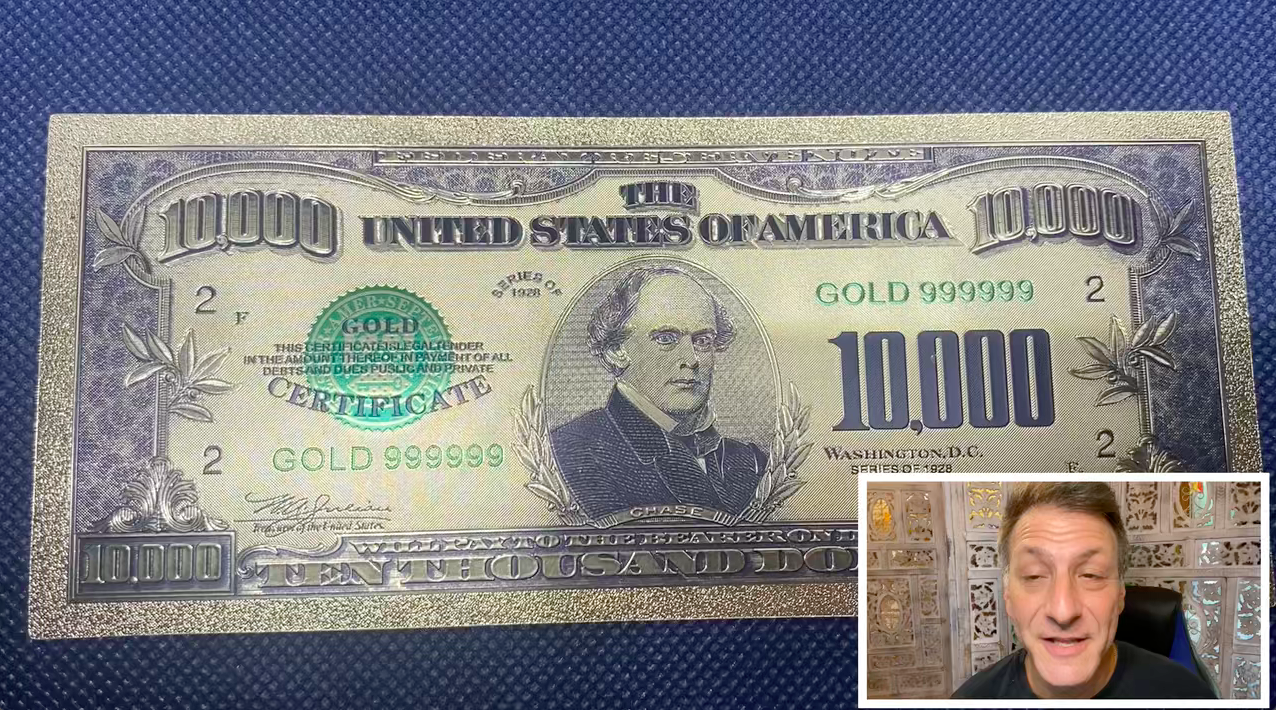 Ten Thousand US Dollars 24K Gold Plated Fake Banknotes