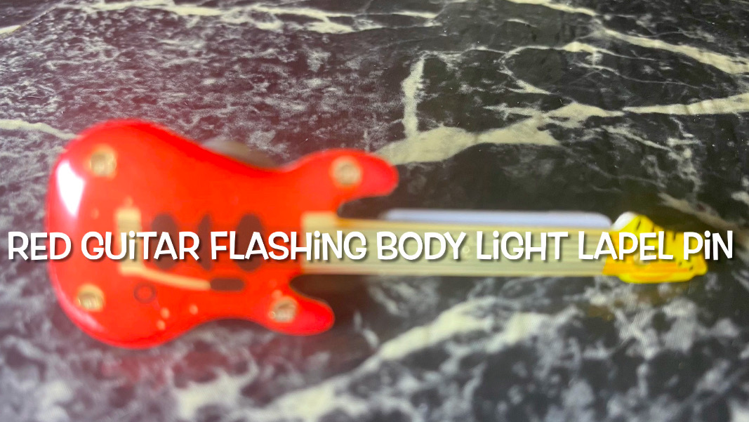 Red Guitar Flashing Body Light Lapel Pins