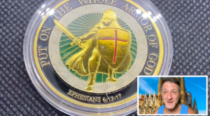 Put on the Whole Armor of God Christian Gold Plated Coin
