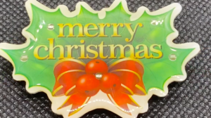 Merry Christmas Holly Flashing Blinky Body Light Lapel Pins