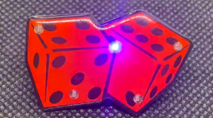 Dice Flashing Battery Operated Body Light Lapel Pins