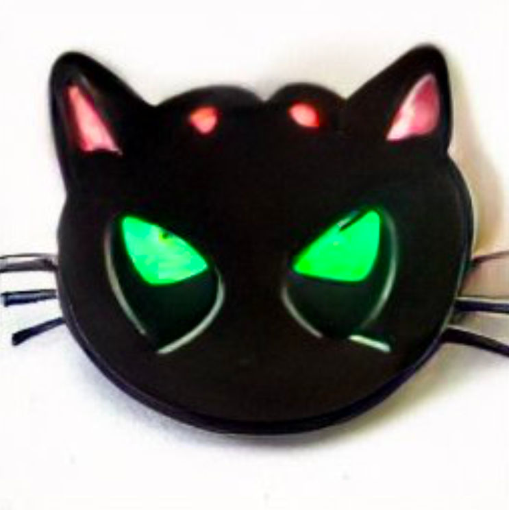 Introducing Black Kitty LED Blinkee Lapel Pin NFTs on OpenSea