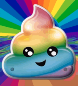 Happy Unicorn Rainbow Poop Swirl Emoji Flashing Body Light Lapel Pins