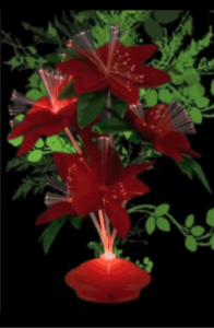 Christmas Fiber Optic Flower Centerpiece Red Light Up Decoration