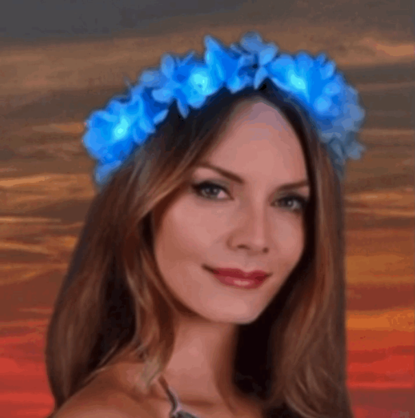 Light Up Flashing Blue Flower Angel Halo Crown Headband