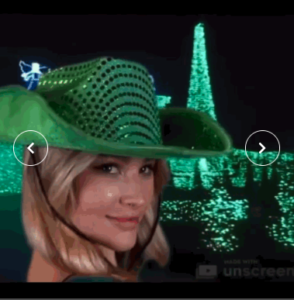 LED Flashing Cowboy Hat with Green Sequins