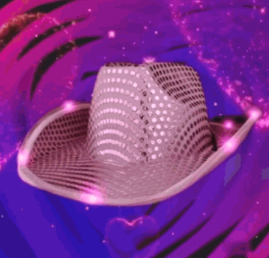 LED Flashing Cowboy Hat With Pink Sequins