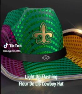 Light Up Flashing Fleur De Lis Cowboy Hat