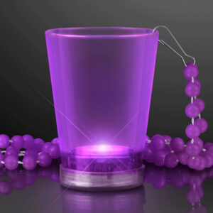 Light Up Purple Shot Glass on Purple Beaded Necklaces