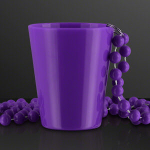 Non Light Up Purple Shot Glass on Purple Beaded Necklaces