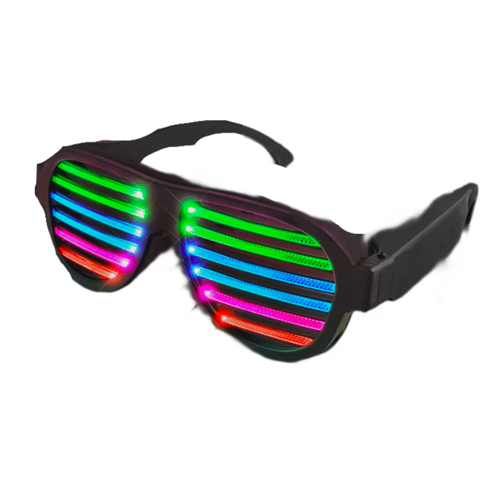 Equalizer LED Rave Slot Sound Reactive Sunglasses USB Rechargeable
