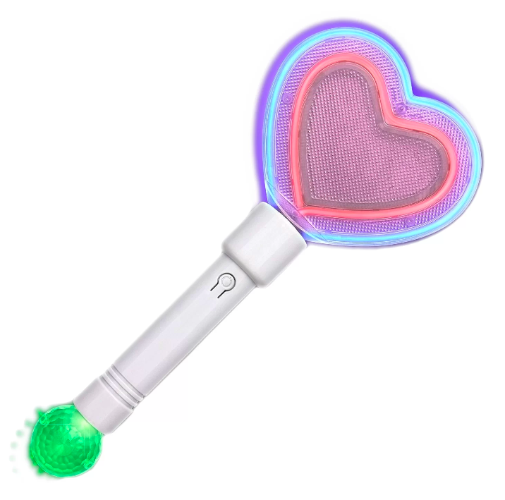 LED Rave PLUR Heart Wand with Crystal Ball
