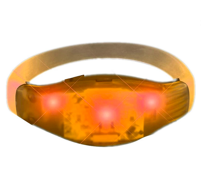 Sound Reactive Orange LED Party Bracelet – Wristbands for Concerts