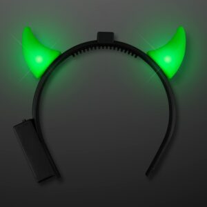 Light Up Devil Horns Green