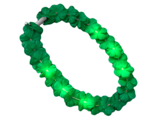 Light Up Hawaiian Flower Lei Necklace Green