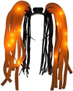Orange LED Noodle Headband Flashing Dreads