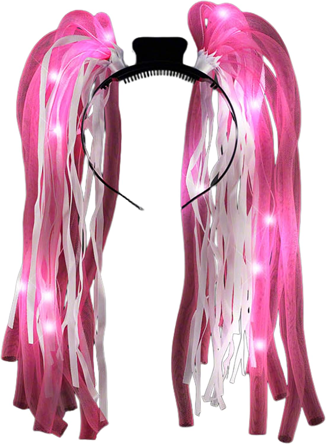 Pink LED Noodle Headband Flashing Dreads