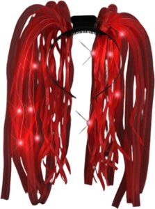 Red LED Noodle Headband Flashing Dreads
