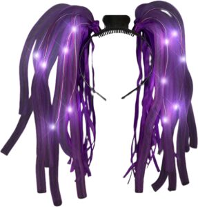 Purple LED Noodle Headband Flashing Dreads