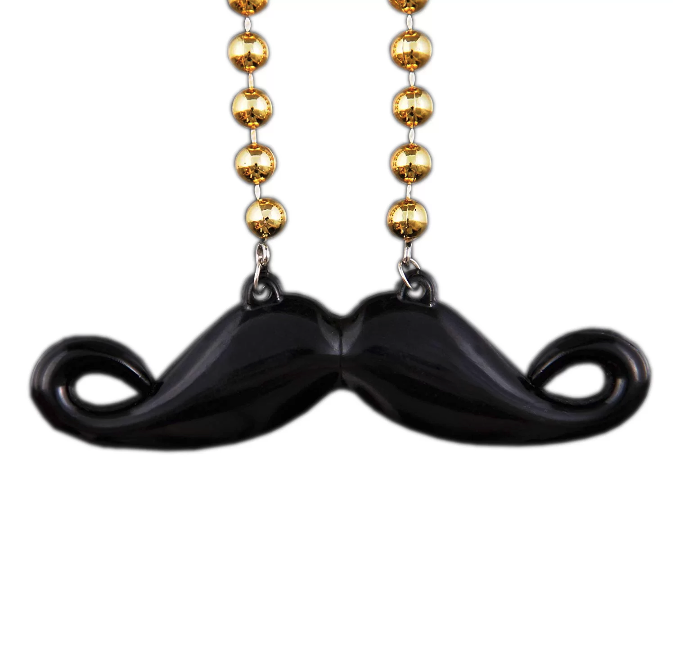 Funky Mustache Beaded Necklace Pack of 12