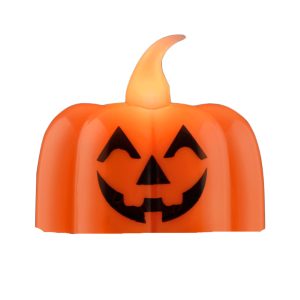 Light Up Pumpkin Tea Light Flameless Artificial Candle for Halloween