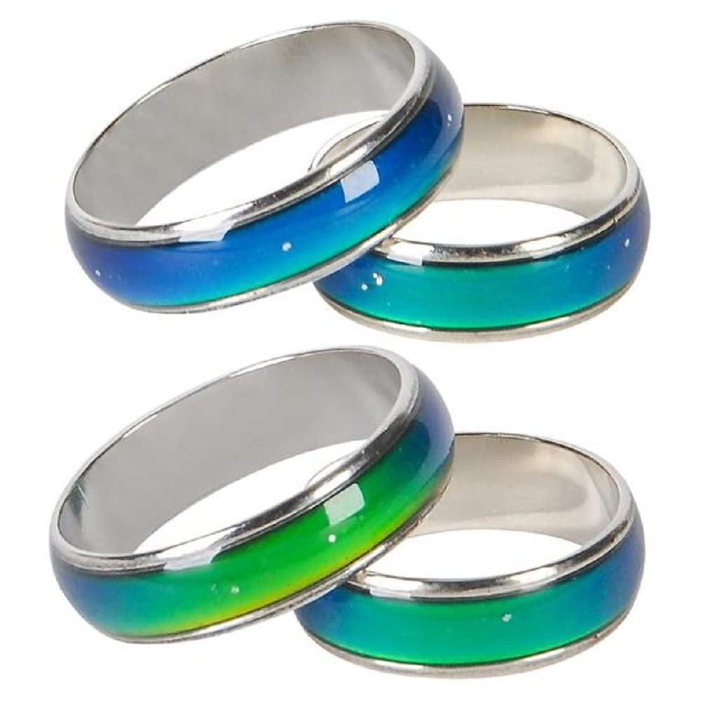 Pack of 12 Seventies Mood Rings Assortment Sizes