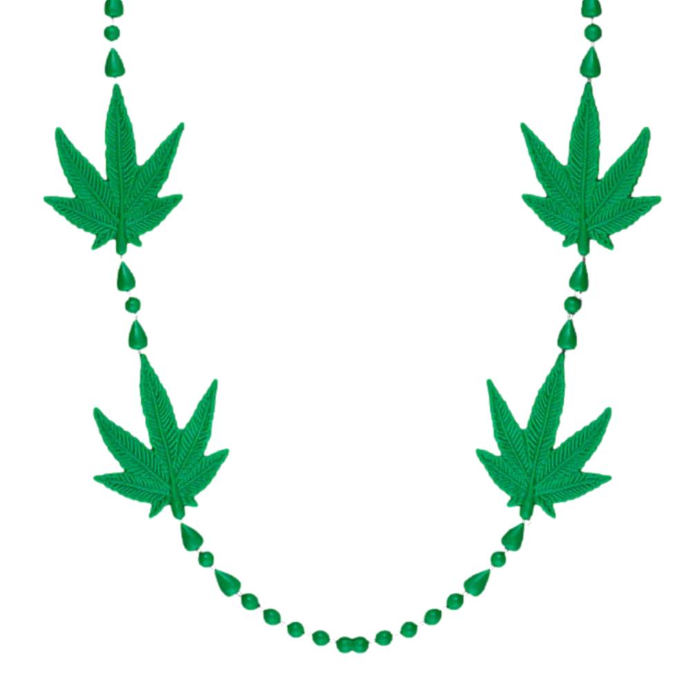 Non Light Up 4 Charm Pot Leaf Opaque Green Necklace Pack of 12