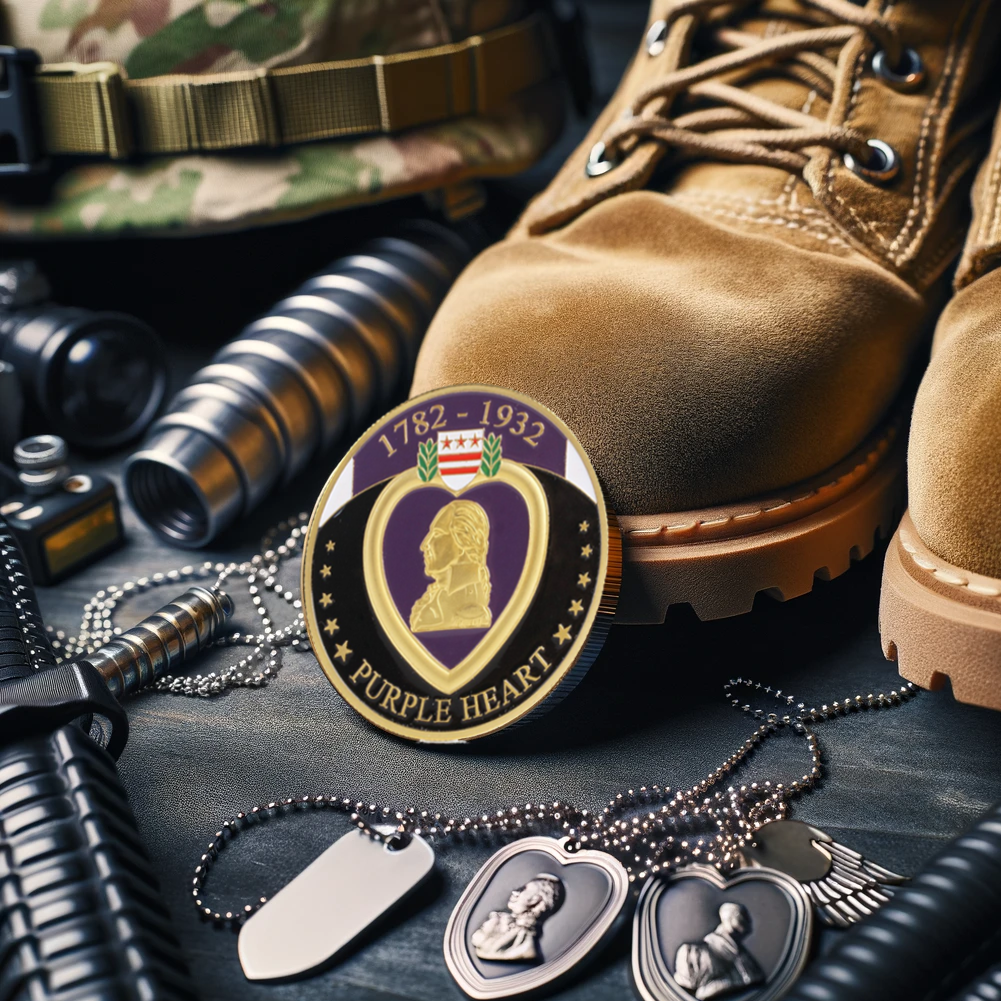 Purple Heart Military Merit Division Challenge Coin