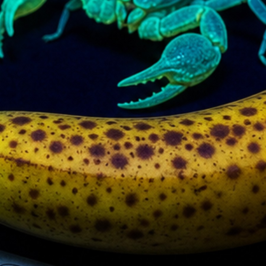 banana spots fluorescing under black light