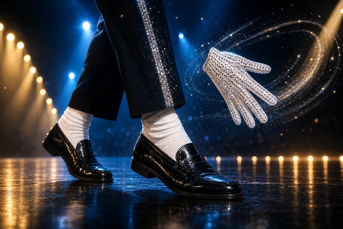 Sparkling glove and white socks inspired by Michael Jackson moonwalk stage style